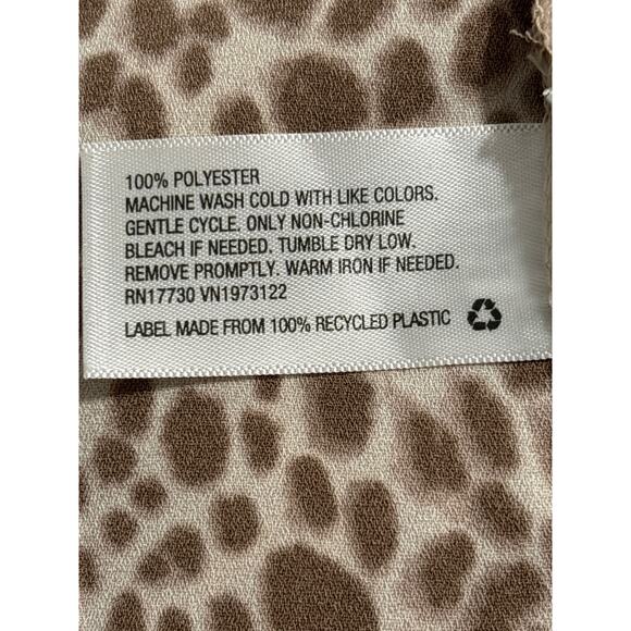 A New Day Leopard Drop Waist Ruffle Dress Size L Cream Brown Short Sleeve Mini - Picture 8 of 8